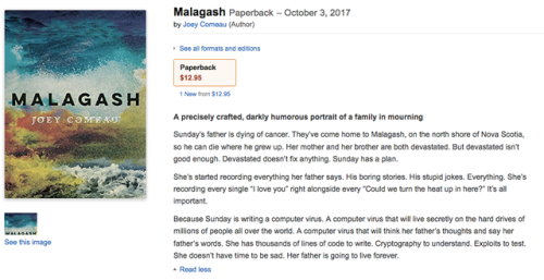 Joey&rsquo;s new novel Malagash is available for pre-order on Amazon. http://amzn.to/2mtaWW0 We really hope you will like it.