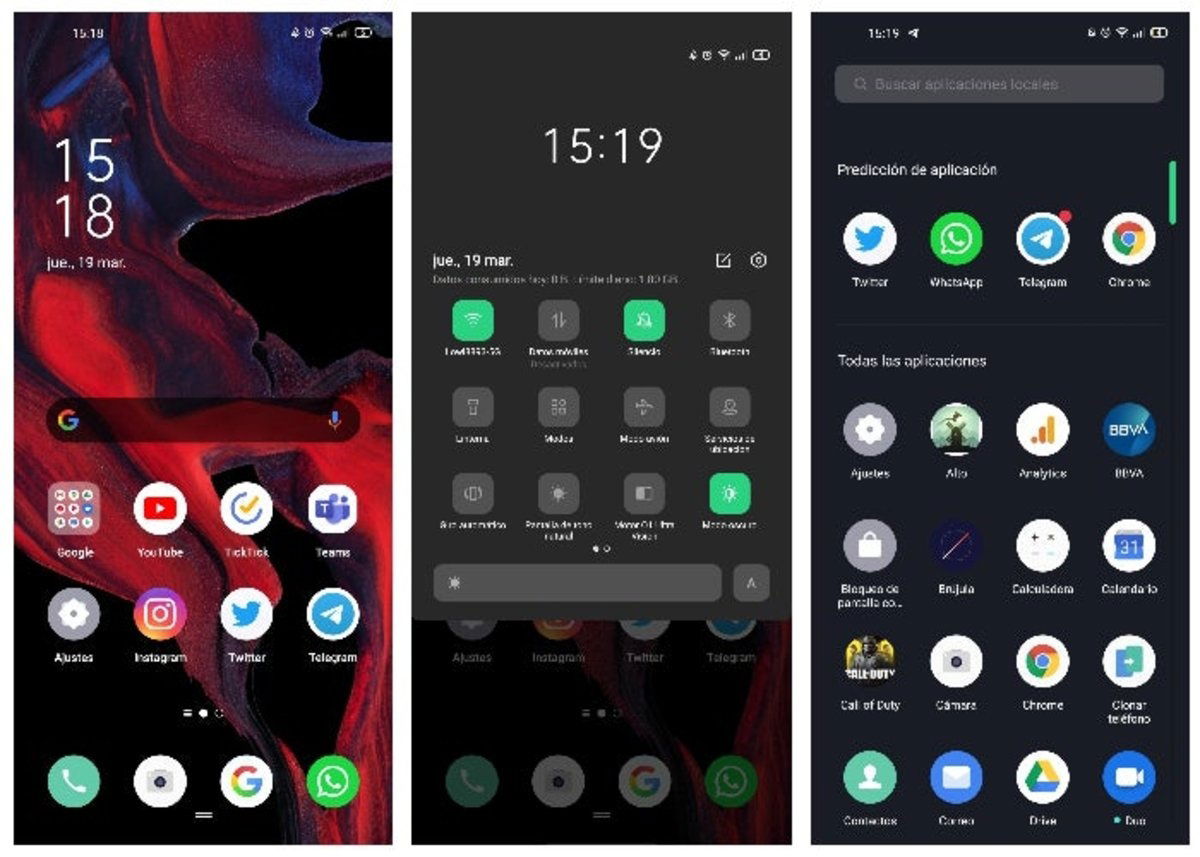Captura de pantalla de ColorOS 7.1 