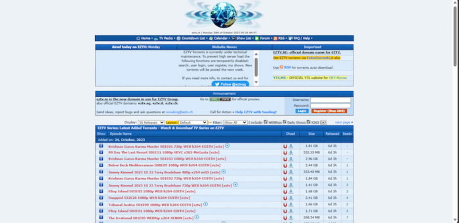 En EZTV podrás encontrar torrents de series y películas en un solo lugar. Y si te preocupa tu privacidad, puedes usar una VPN