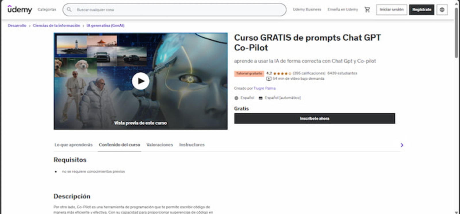 Este curso gratuito apuesta por enseñarte todo lo necesario sobre los prompts de ChatGPT para que puedas utilizarlos eficientemente