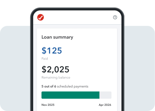 An illustration of a smartphone showing loan summary information