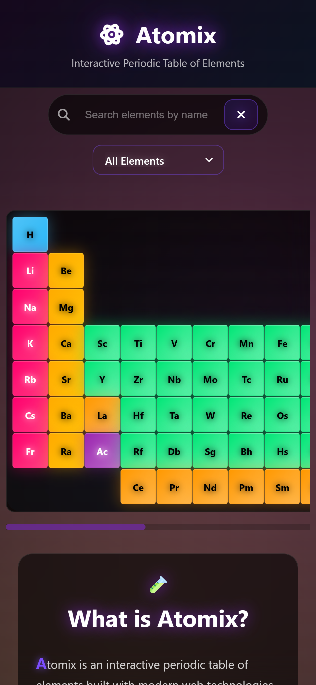 Atomix Mobile Screenshot