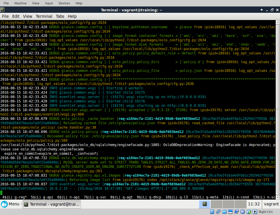 Devstack running devstack