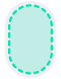 A dark green oval
