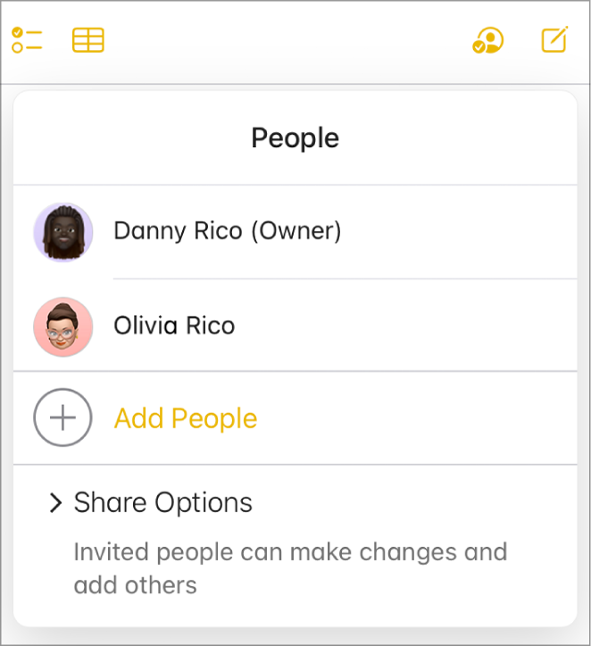 De deelnemerslijst met onderaan de knop 'Voeg personen toe'.