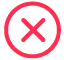 Een rode x.
