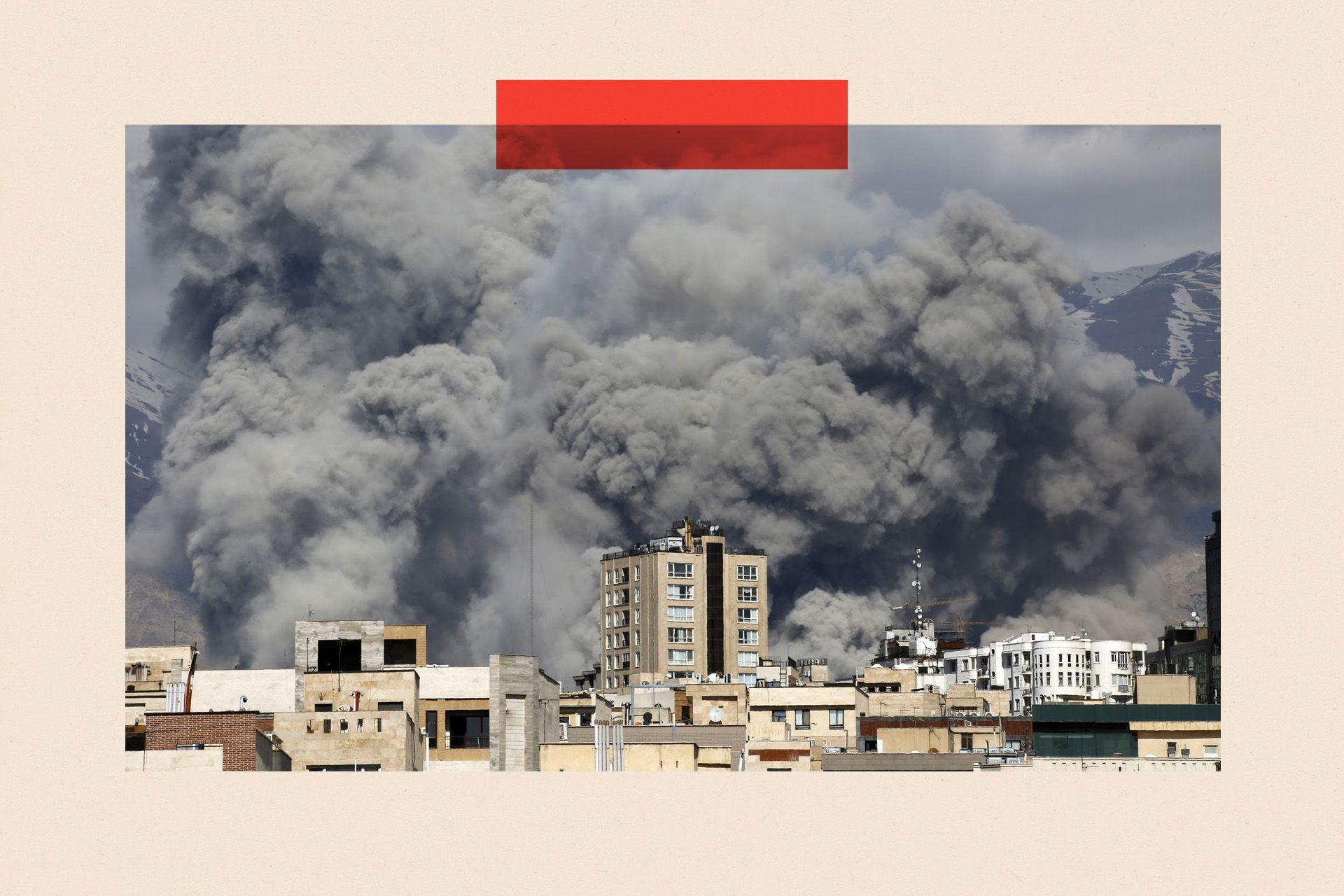 Smoke rises from Tehran, Iran