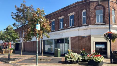A view of the empty former M&S store in Crewe, Cheshire