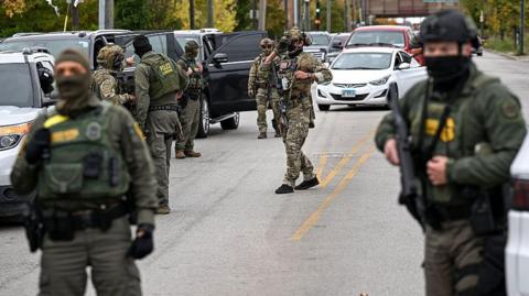 National guard troops on the streets of Chicago