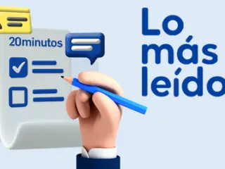 Una mano escribiendo en una hoja con iconos de verificación y texto, junto al título “Lo más leído”