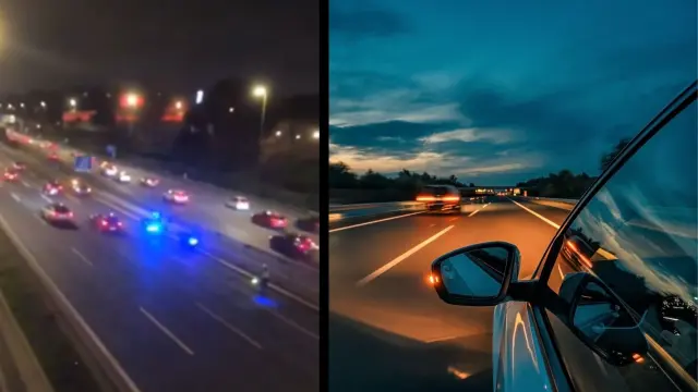 La Guardia Civil a pie de carretera preseñalizando la avería de un vehículo.