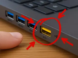 Significado del puerto USB amarillo