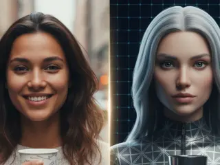 Dos chicas, una real y otra generada con IA