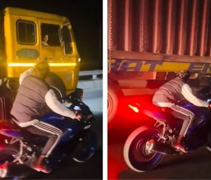 Maniobra motorista camión