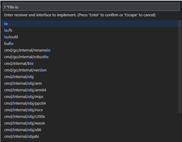 Example package selection