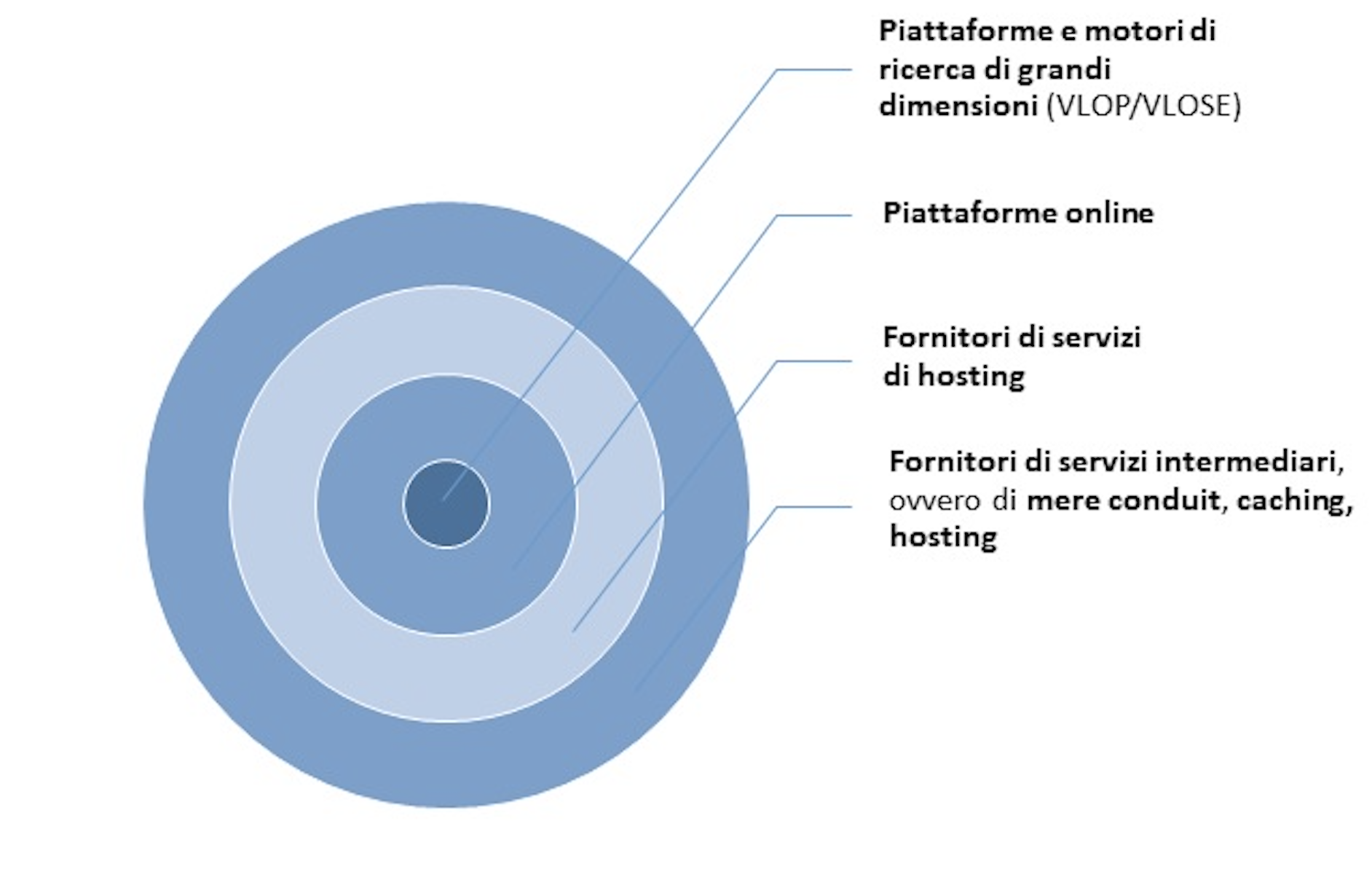 infografica che illustra le categorie di destinatari degli obblighi del DSA