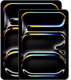 Tampilan depan iPad Pro 13 inci dan iPad Pro 11 inci yang menyoroti perbedaan ukuran.